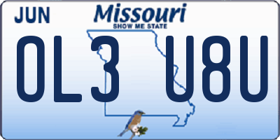 MO license plate OL3U8U