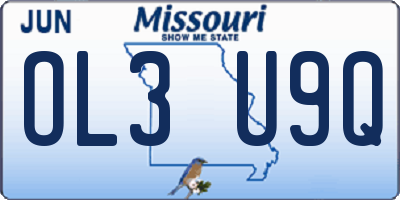 MO license plate OL3U9Q