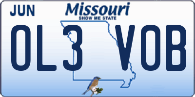 MO license plate OL3V0B