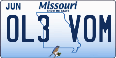 MO license plate OL3V0M