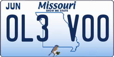 MO license plate OL3V0O