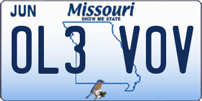 MO license plate OL3V0V
