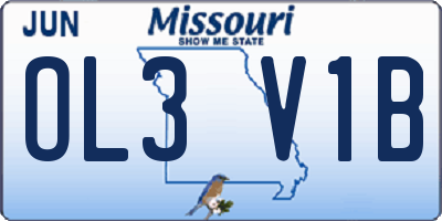 MO license plate OL3V1B