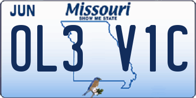 MO license plate OL3V1C