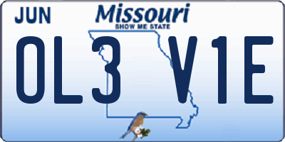 MO license plate OL3V1E