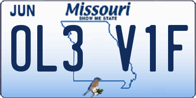 MO license plate OL3V1F