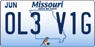 MO license plate OL3V1G