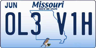MO license plate OL3V1H