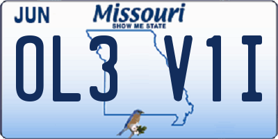 MO license plate OL3V1I