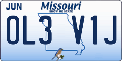 MO license plate OL3V1J