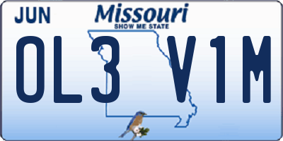 MO license plate OL3V1M
