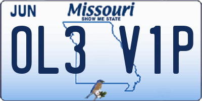 MO license plate OL3V1P