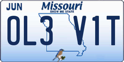 MO license plate OL3V1T