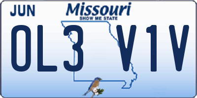MO license plate OL3V1V