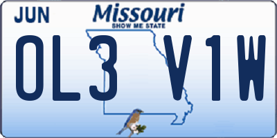 MO license plate OL3V1W