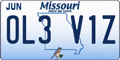 MO license plate OL3V1Z