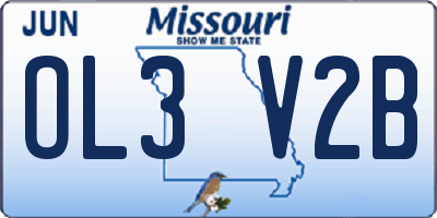 MO license plate OL3V2B