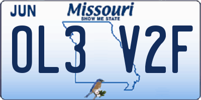 MO license plate OL3V2F