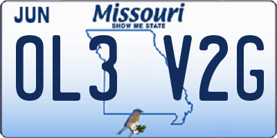 MO license plate OL3V2G