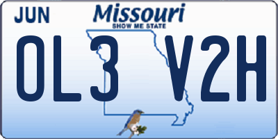 MO license plate OL3V2H
