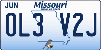 MO license plate OL3V2J