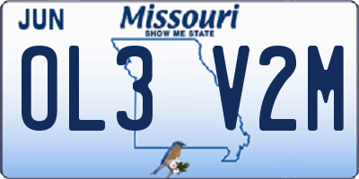 MO license plate OL3V2M