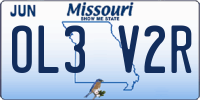 MO license plate OL3V2R