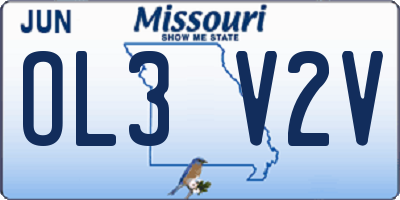 MO license plate OL3V2V