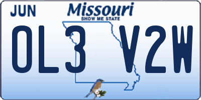 MO license plate OL3V2W