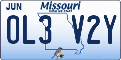MO license plate OL3V2Y