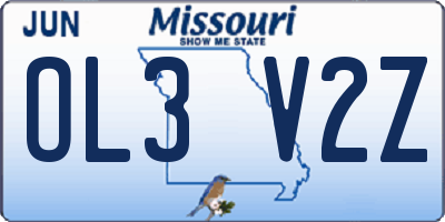 MO license plate OL3V2Z