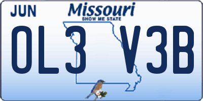 MO license plate OL3V3B