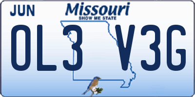 MO license plate OL3V3G