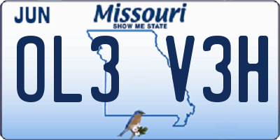 MO license plate OL3V3H