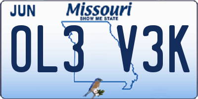 MO license plate OL3V3K