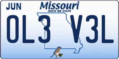 MO license plate OL3V3L