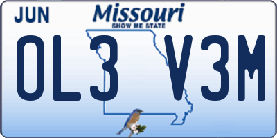 MO license plate OL3V3M