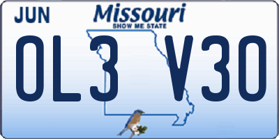 MO license plate OL3V3O