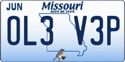 MO license plate OL3V3P