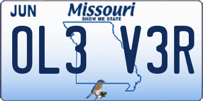 MO license plate OL3V3R