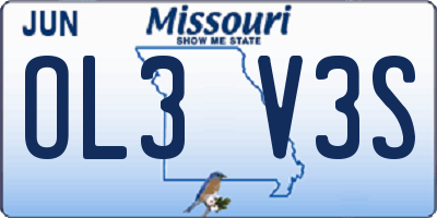 MO license plate OL3V3S