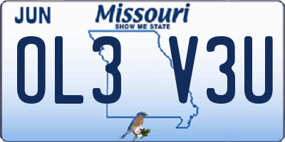MO license plate OL3V3U