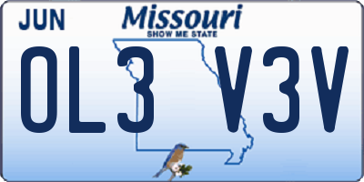 MO license plate OL3V3V