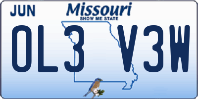 MO license plate OL3V3W