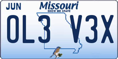 MO license plate OL3V3X