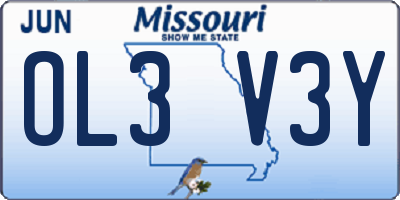 MO license plate OL3V3Y