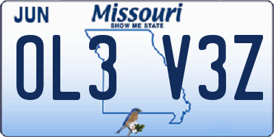 MO license plate OL3V3Z