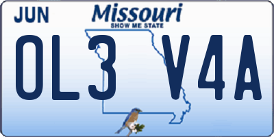 MO license plate OL3V4A