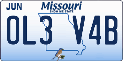 MO license plate OL3V4B
