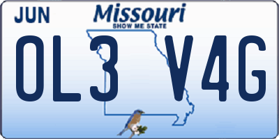 MO license plate OL3V4G